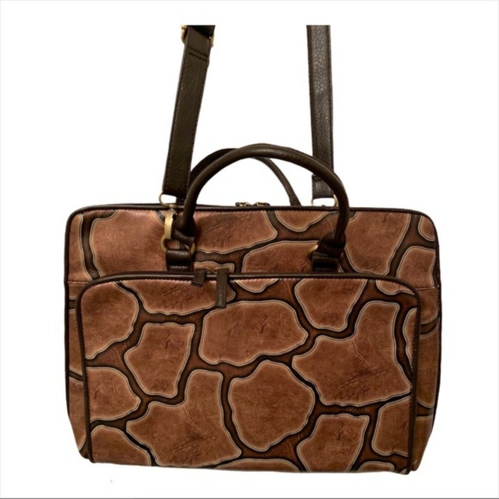 BUENO LAPTOP BAG - VEGAN NWOT GIRAFFE PRINT